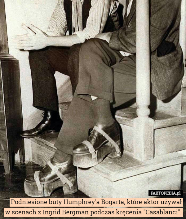 Podniesione buty Humphrey'a Bogarta, które aktor używał w scenach z...