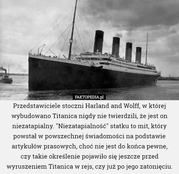 Przedstawiciele stoczni Harland and Wolff, w której wybudowano Titanica...