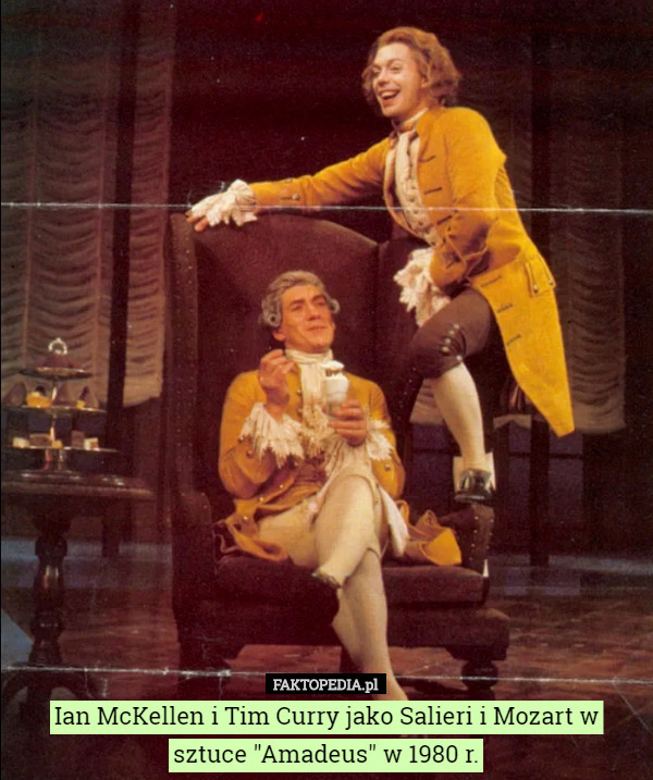 Ian McKellen i Tim Curry jako Salieri i Mozart w sztuce "Amadeus"