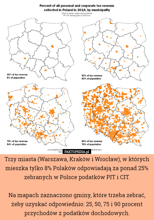 Trzy miasta (Warszawa, Kraków i Wrocław), w których mieszka tylko 8% Polaków...