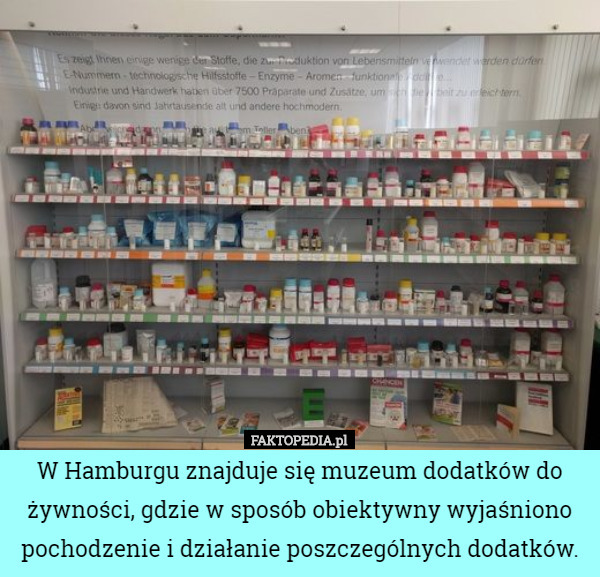 W Hamburgu znajduje się muzeum dodatków do żywności, gdzie w sposób obiektywny...