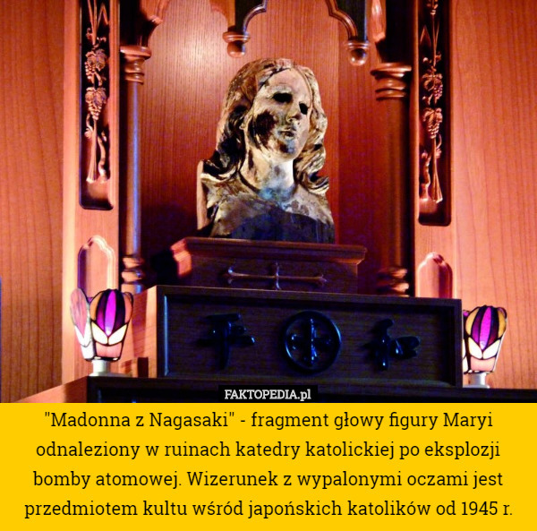 "Madonna z Nagasaki" - fragment głowy figury Maryi odnaleziony...