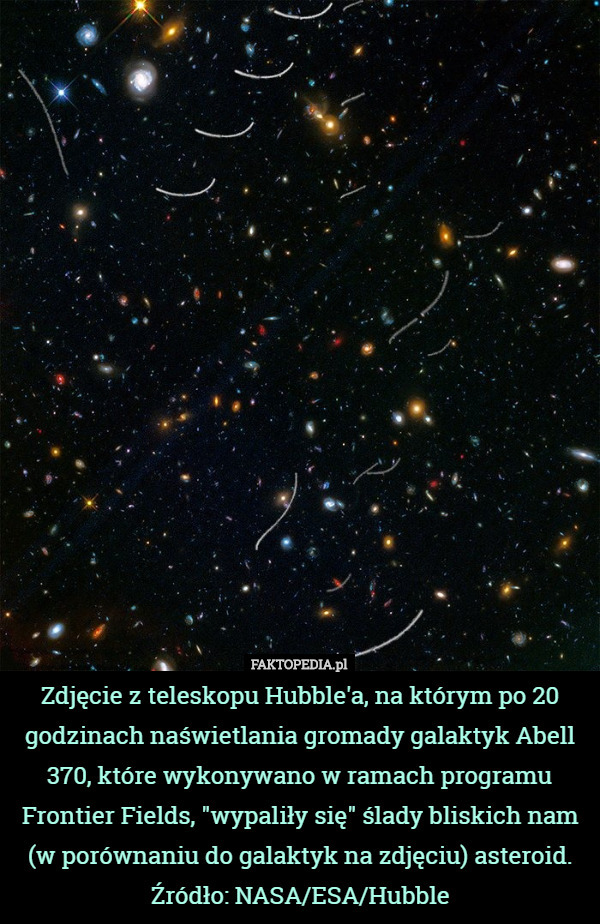 Zdjęcie z teleskopu Hubble'a, na którym po 20 godzinach naświetlania...