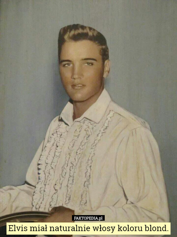 Elvis miał naturalnie włosy koloru blond.