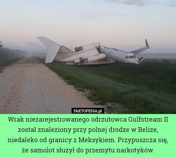 Wrak niezarejestrowanego odrzutowca Gulfstream II został znaleziony przy...