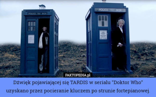 Dźwięk pojawiającej się TARDIS w serialu "Doktor Who" uzyskano...
