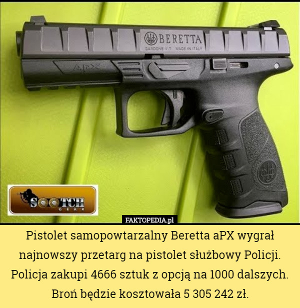 Pistolet samopowtarzalny Beretta aPX wygrał najnowszy przetarg na pistolet...