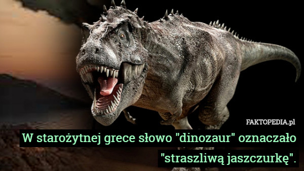 W starożytnej grece słowo "dinozaur" oznaczało "straszliwą...