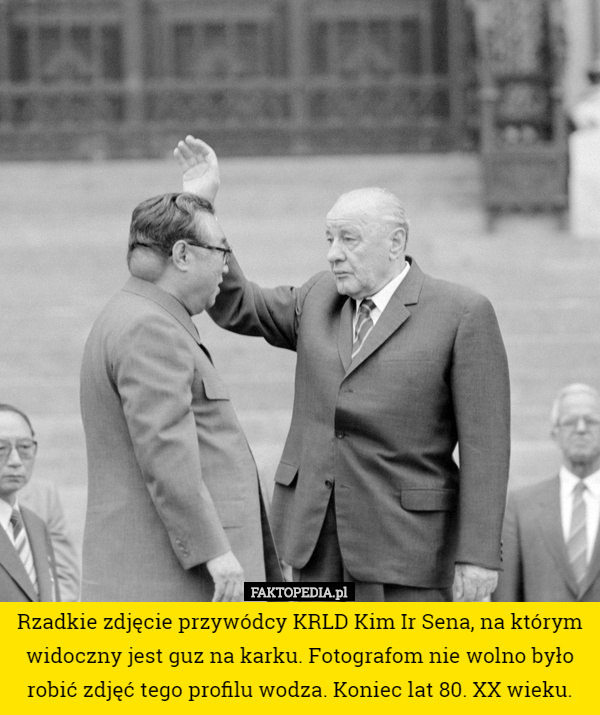 Rzadkie zdjęcie przywódcy KRLD Kim Ir Sena, na którym widoczny jest guz...