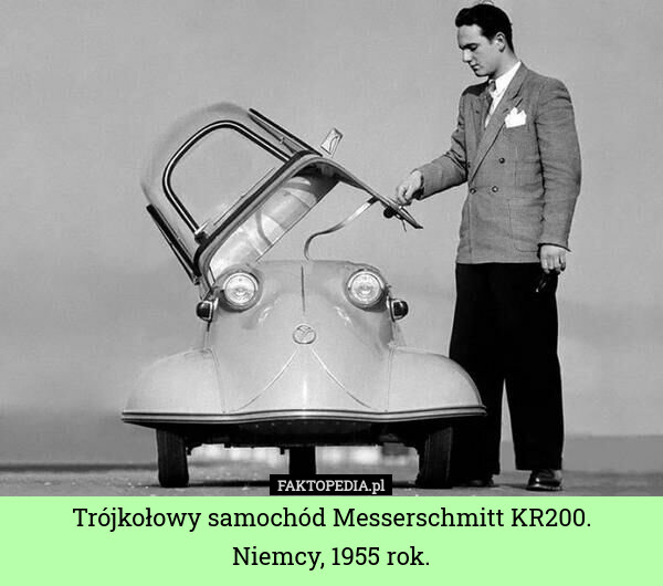 Trójkołowy samochód Messerschmitt KR200.Niemcy 1955 rok.