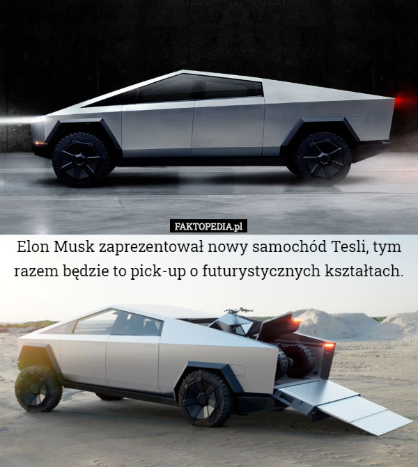 Elon Musk zaprezentował nowy samochód Tesli, tym razem będzie to pick-up...