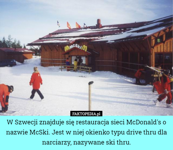 W Szwecji znajduje się restauracja sieci McDonald's o nazwie McSki.