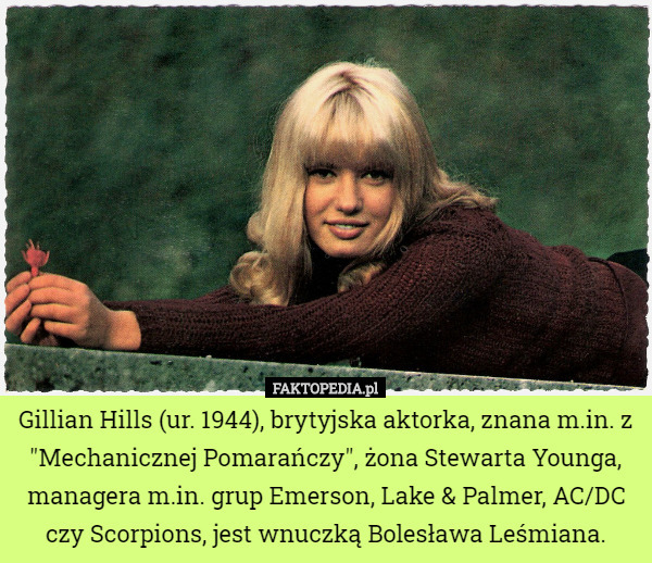 Gillian Hills (ur. 1944), brytyjska aktorka, znana m.in. z "Mechanicznej...