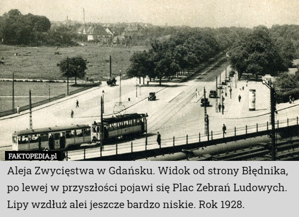 Aleja Zwycięstwa w Gdańsku. Widok od strony Błędnika, po lewej w przyszłości...