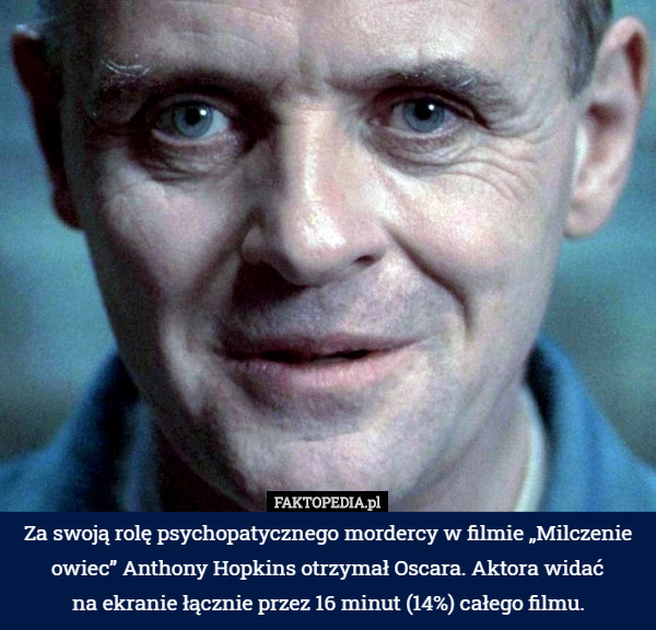 Za swoją rolę psychopatycznego mordercy w filmie „Milczenie owiec” Anthony...