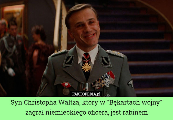 Syn Christopha Waltza, który w "Bękartach wojny" zagrał niemieckiego