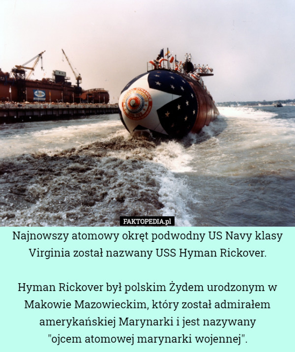 Najnowszy atomowy okręt podwodny US Navy klasy Virginia został nazwany USS...