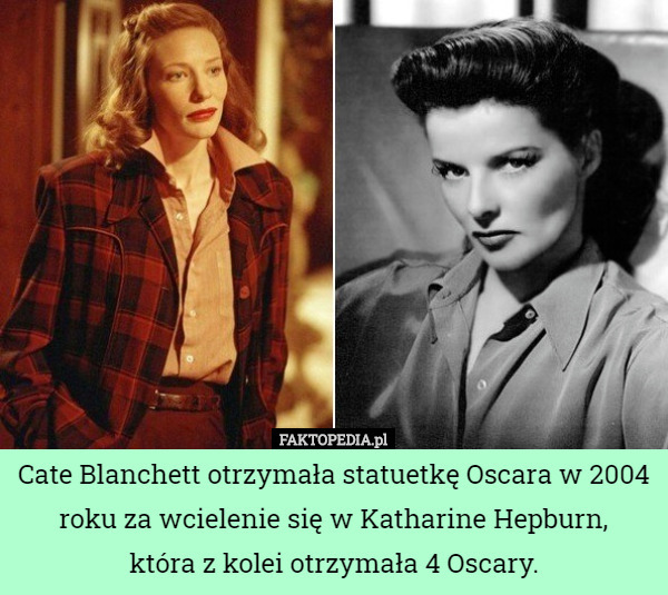 Cate Blanchett otrzymała statuetkę Oscara w 2004 roku za wcielenie się w...