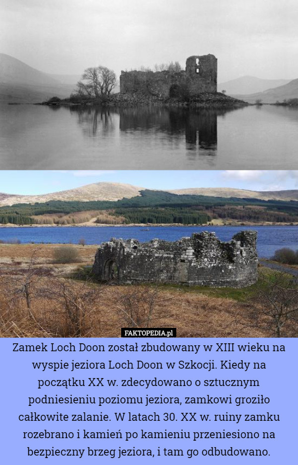 Zamek Loch Doon został zbudowany w XIII wieku na wyspie jeziora Loch Doon...