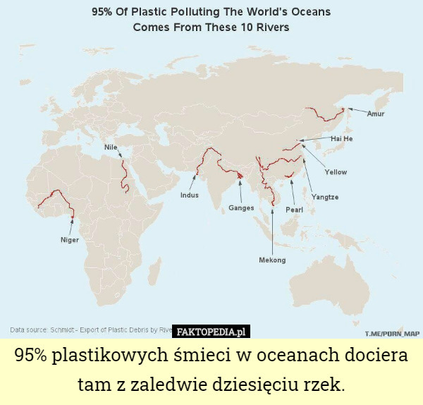 95% plastikowych śmieci w oceanach dociera tam z zaledwie...