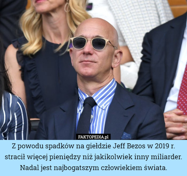 Z powodu spadków na giełdzie Jeff Bezos w 2019 r. stracił więcej pieniędzy...