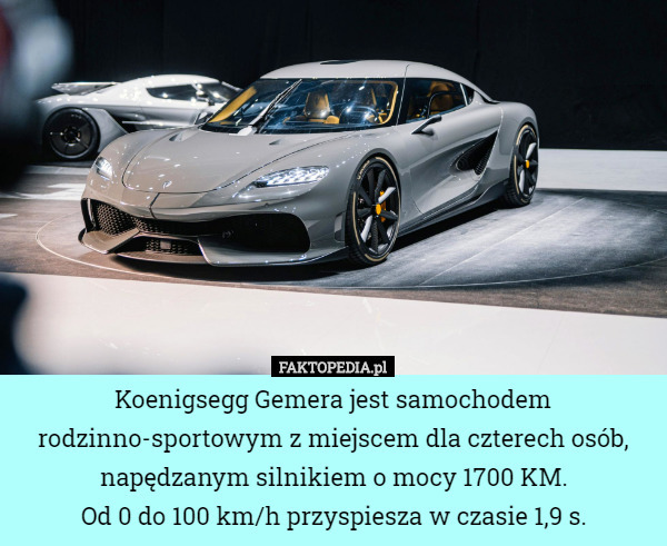 Koenigsegg Gemera jest samochodem rodzinno-sportowym z miejscem dla czterech