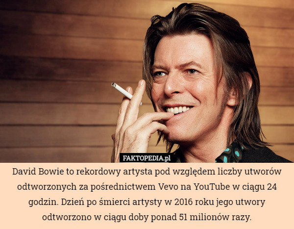 David Bowie to rekordowy artysta pod względem liczby utworów odtworzonych