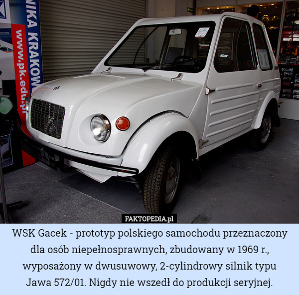 WSK Gacek - prototyp polskiego samochodu przeznaczony dla osób niepełnosprawnych...