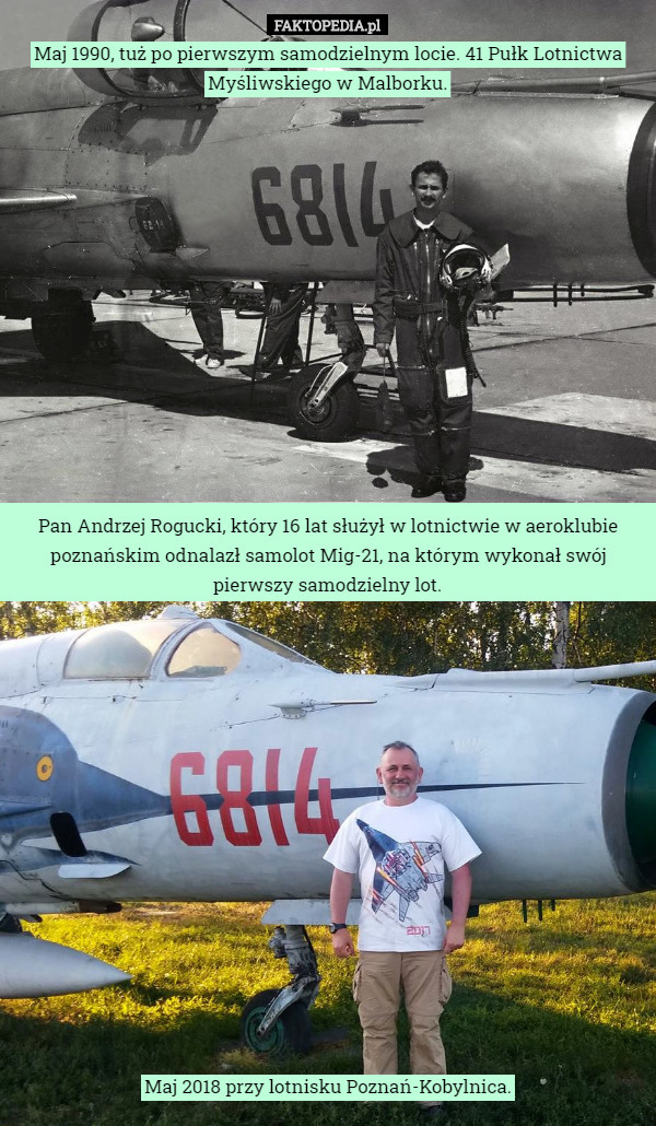 Maj 1990, tuż po pierwszym samodzielnym locie. 41 Pułk Lotnictwa Myśliwskiego...