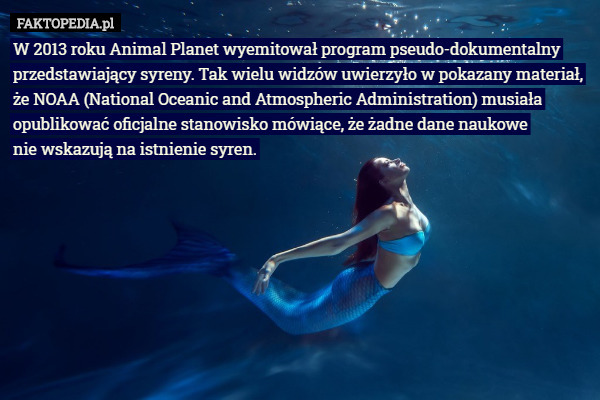 W 2013 roku Animal Planet wyemitował program pseudo-dokumentalny przedstawiający...