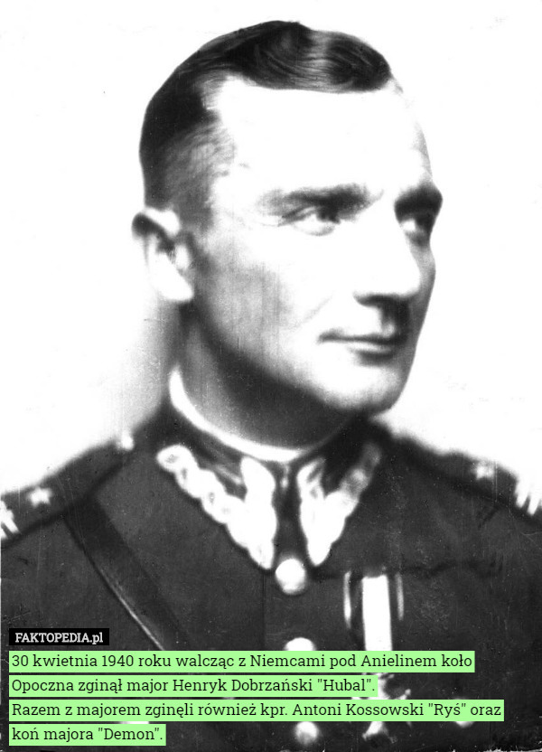30 kwietnia 1940 roku walcząc z Niemcami pod Anielinem koło Opoczna zginął