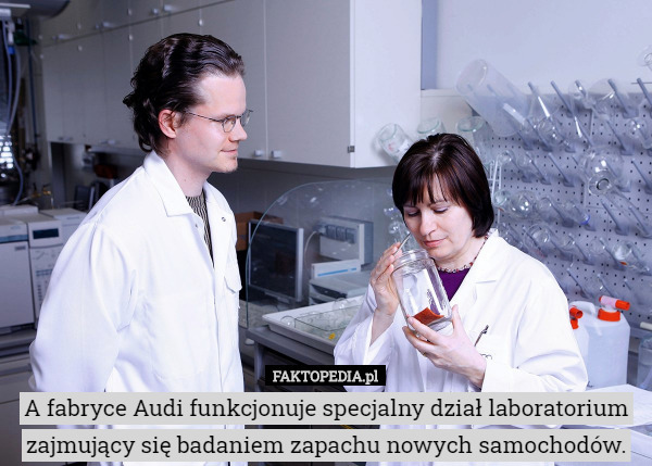 A fabryce Audi funkcjonuje specjalny dział laboratorium zajmujący się badaniem...