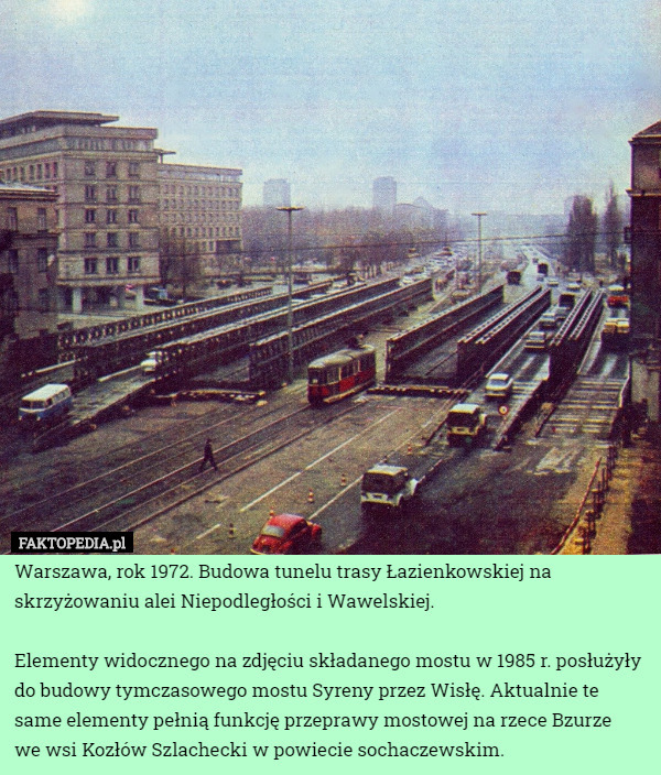 Warszawa, rok 1972.Budowa tunelu trasy Łazienkowskiej na skrzyżowaniu alei...