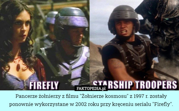 Pancerze żołnierzy z filmu "Żołnierze kosmosu" z 1997 r. zostały