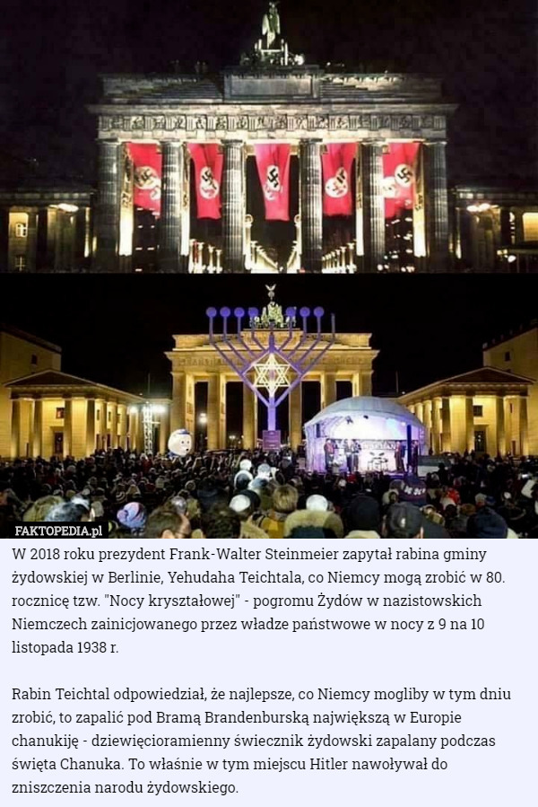 W 2018 roku prezydent Frank-Walter Steinmeier zapytał rabina gminy żydowskiej...