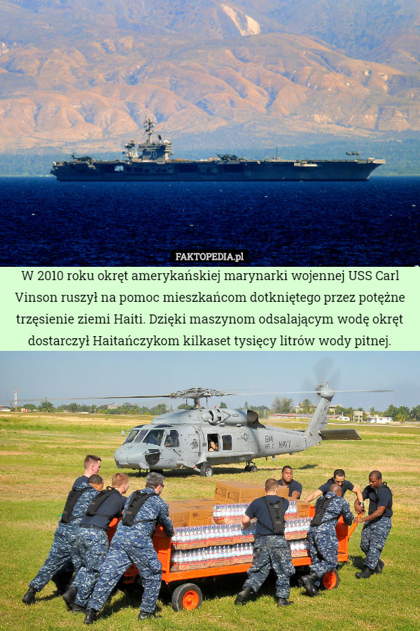 W 2010 roku okręt amerykańskiej marynarki wojennej USS Carl Vinson ruszył...