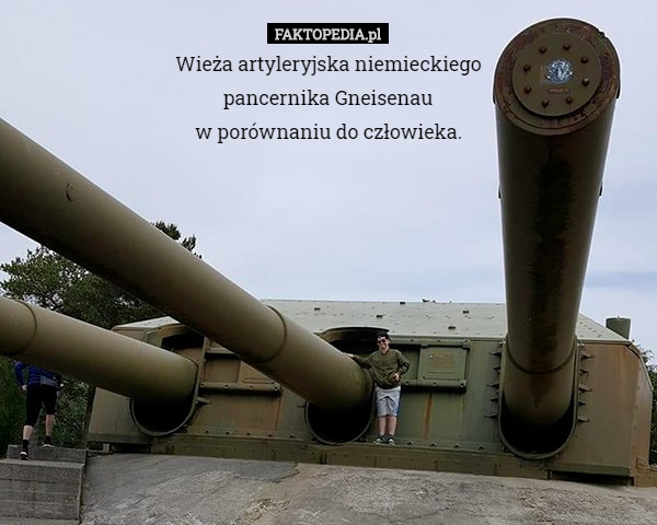 Wieża artyleryjska niemieckiego pancernika Gneisenau w porównaniu do...