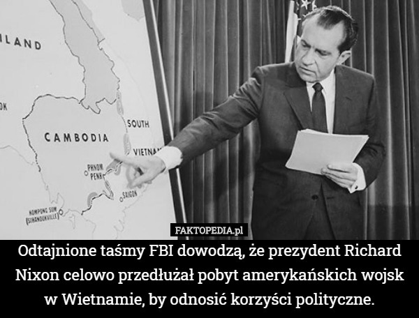 Odtajnione taśmy FBI dowodzą, że prezydent Richard Nixon celowo przedłużał