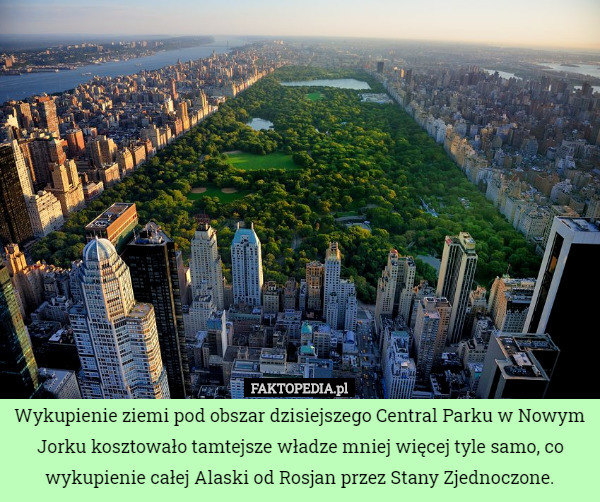 Wykupienie ziemi pod obszar dzisiejszego Central Parku w Nowym Jorku...
