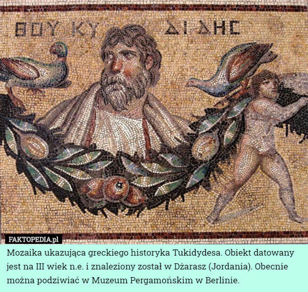 Mozaika ukazująca greckiego historyka Tukidydesa. Obiekt datowany jest na...