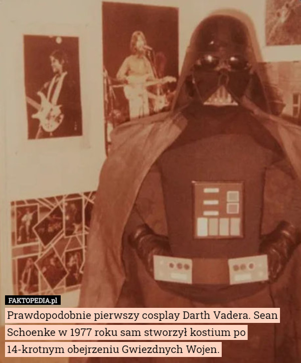 Prawdopodobnie pierwszy cosplay Darth Vadera. Sean Schoenke w 1977 roku