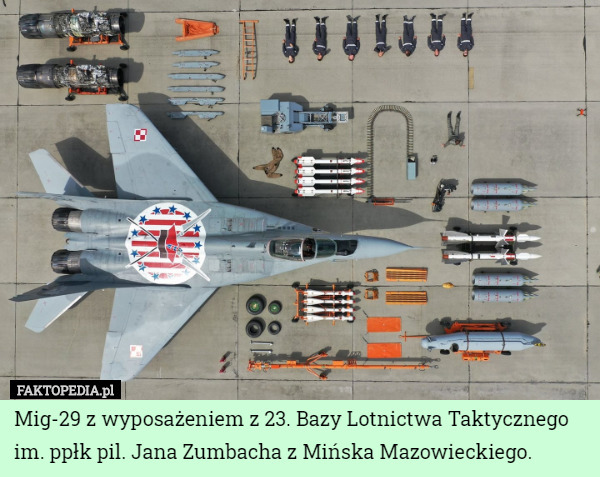 Mig-29 z wyposażeniem z 23. Bazy Lotnictwa Taktycznego im. ppłk pil. Jana...