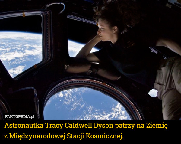 Astronautka Tracy Caldwell Dyson patrzy na Ziemię z Międzynarodowej Stacji...