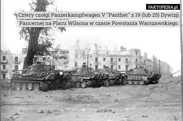 Cztery czołgi Panzerkampfwagen V 