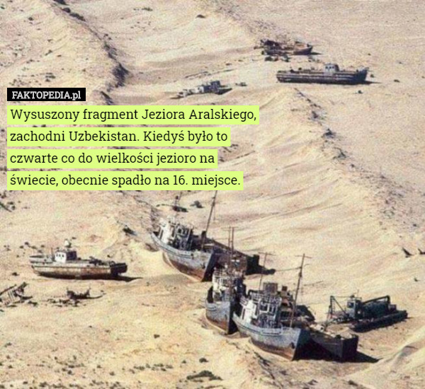 Wysuszony fragment Jeziora Aralskiego, zachodni Uzbekistan. Kiedyś...