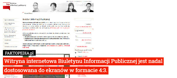 Witryna internetowa Biuletynu Informacji Publicznej jest nadal dostosowana