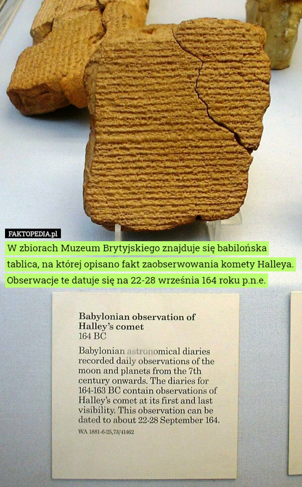 W zbiorach Muzeum Brytyjskiego znajduje się babilońska tablica, na której...