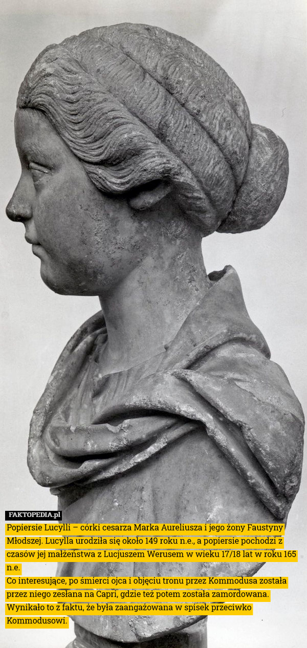 Popiersie Lucylli – córki cesarza Marka Aureliusza i jego żony Faustyny