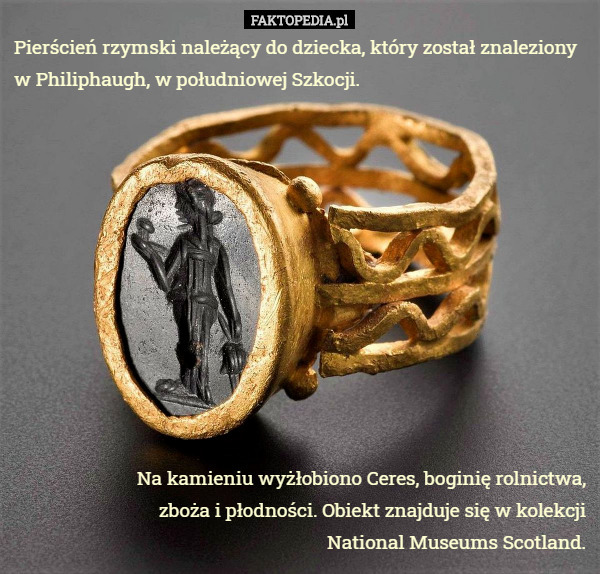 Pierścień rzymski należący do dziecka, który został znaleziony w Philiphaugh...