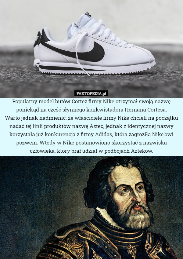 Popularny model butów Cortez firmy Nike otrzymał swoją nazwę poniekąd na...